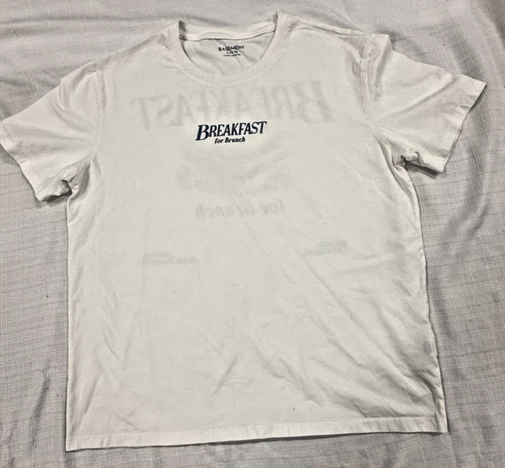 BreakFast for Brunch Graphic T-Shirt XL White Short Sleeve Restaurant Promo Tee